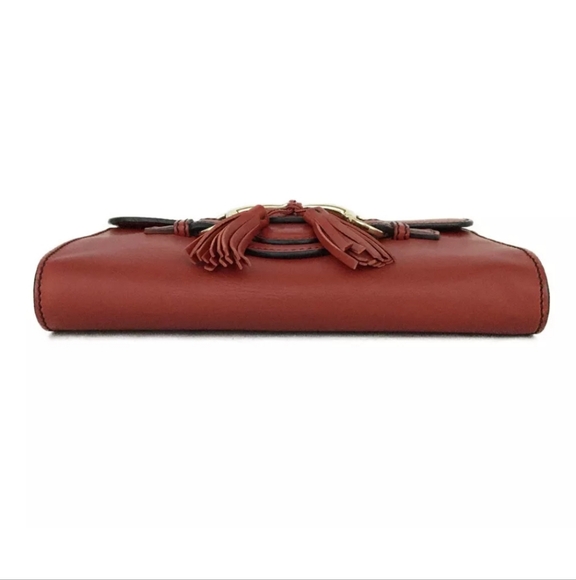 GUCCI Emily Horse Bit Leather Chain Shoulder Bag Red - Picture 6 of 11